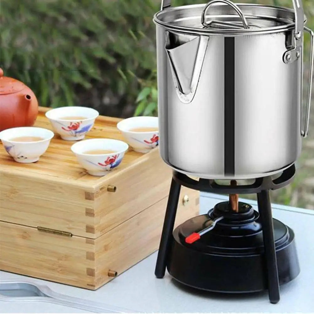 Camping Kettle Outdoor Camping Portable Hanging Kettle Tourist Kettle 1.2L Pot Teapot Picnic Pot Cooker Camping Supplies