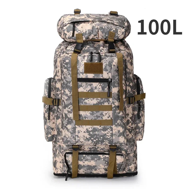80L/100L  Mountaineering Bag Climb Bag Tactical Backpacks Large Backpack Outdoors Hiking Camping Travel Bags