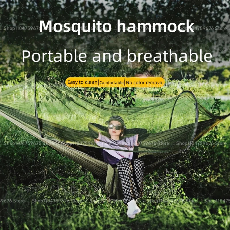 Camping hammock with mosquito net sleeping tent hammock suitable for camping hammock outdoor furniture garden leisure hammock