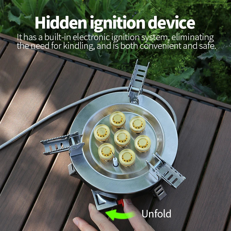 BRS 3/7-Core Camping Gas Stove High Power Portable Tourist Burner Outdoor Electronic Ignition Camping Furnace Picnic Equipment
