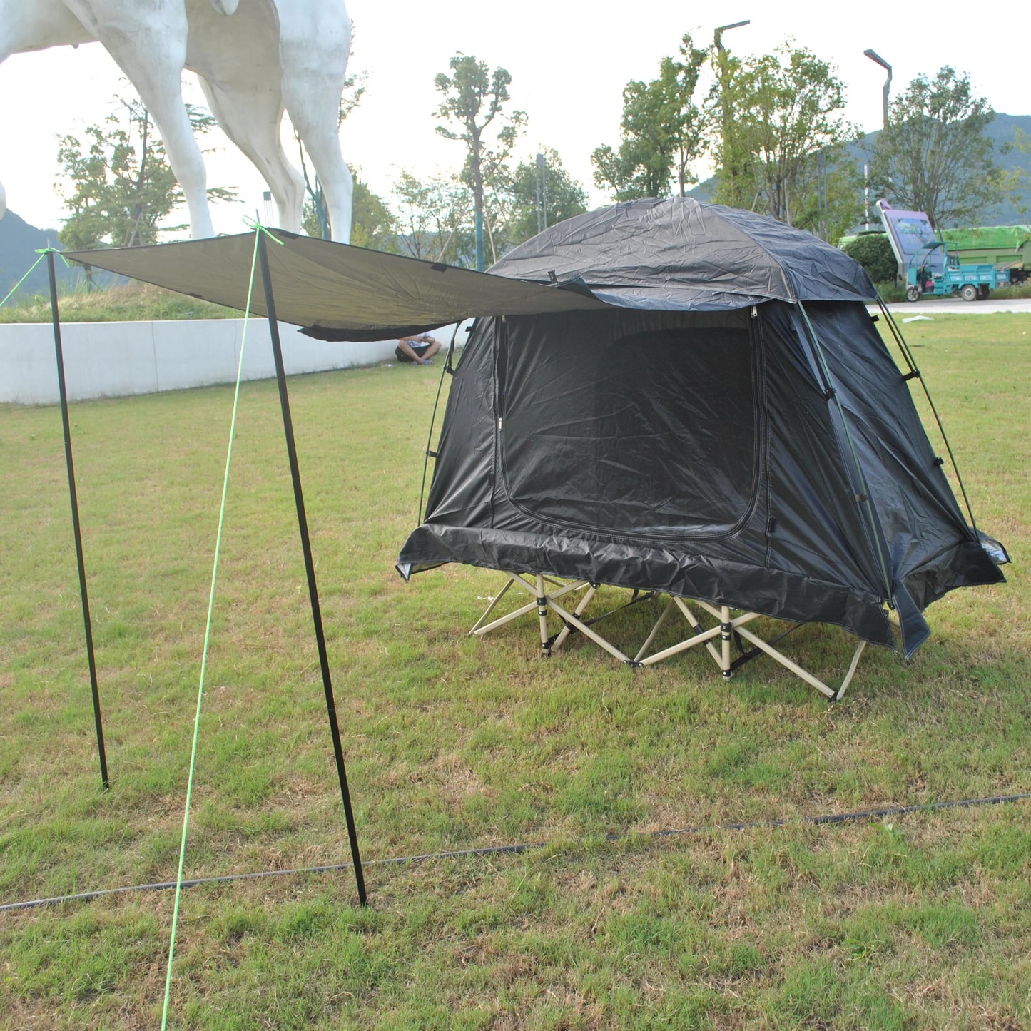 Cot Tent,Camping Tent,Backpacking Tent,3 Way Tent,Solo Tent,1 Person,Quick Setup,CZ-336 Camping tent build on cot or use alone