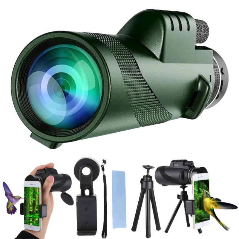 80x100 Portable Zoom HD 5000M Folding Remote Mini Powerful Telescope Suitable for Hunting, Sports Outdoor Camping and Travel