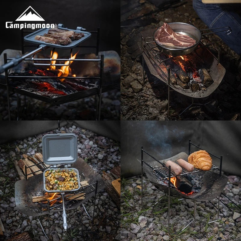 Campingmoon Outdoor Portable Folding Garden Stainless Steel BBQ Grill Camping Portable foldable outdoor camping BBQ Grill