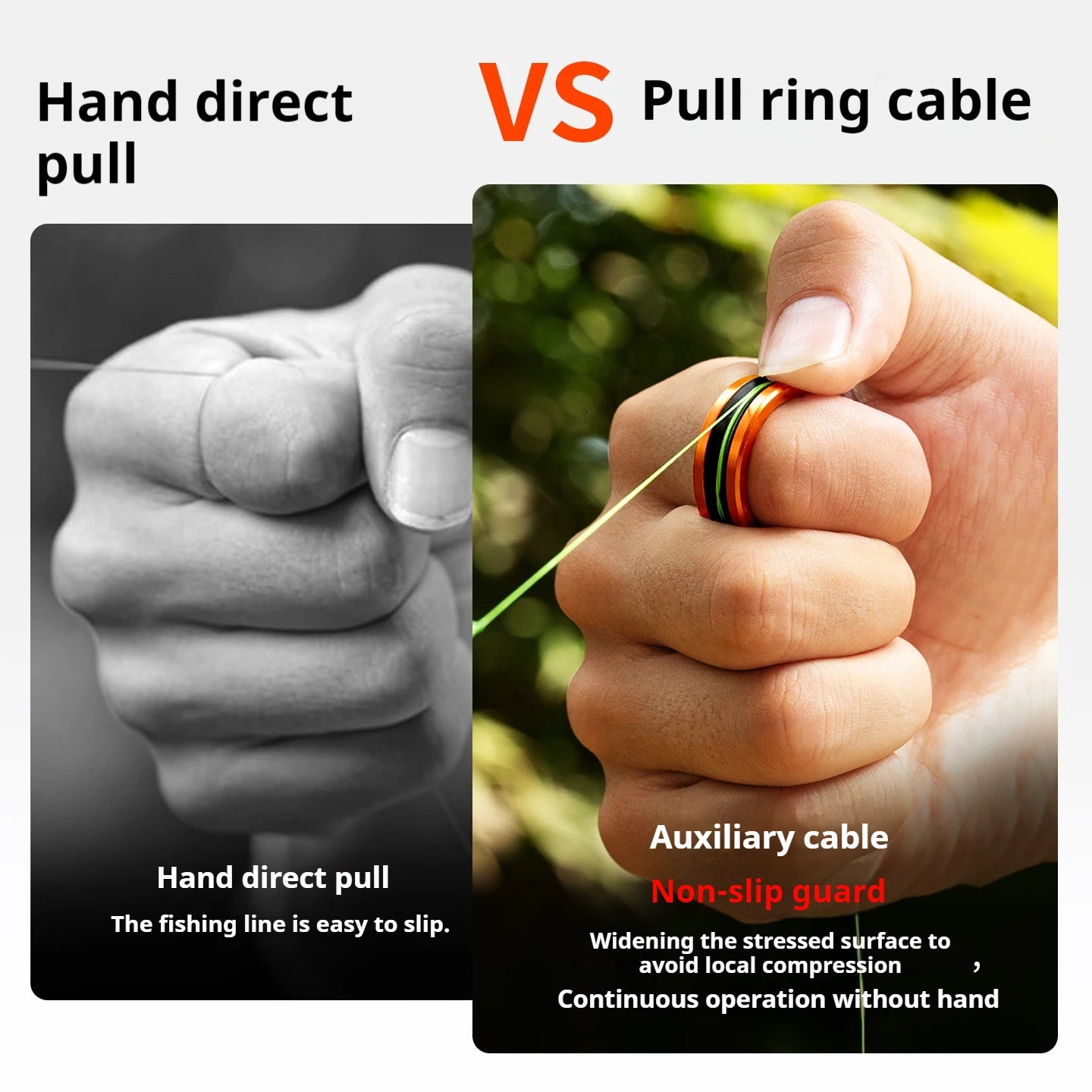 1pc/2pcs Alloy cable ring Fast line cutting Anti-slip Protect hands/fishing reel Tighten the leader knot fishing tools