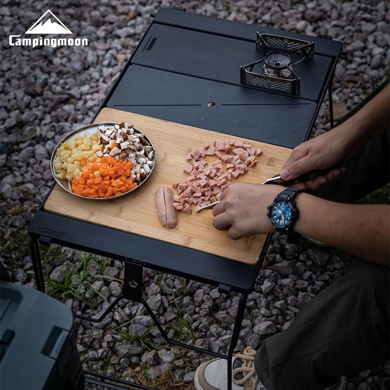 CAMPINGMOON Bamboo Board  BBQ CK-P25 Portable Bbq Accessories Outdoor Camping IGT Wooden Table Top Dish Food d Tray