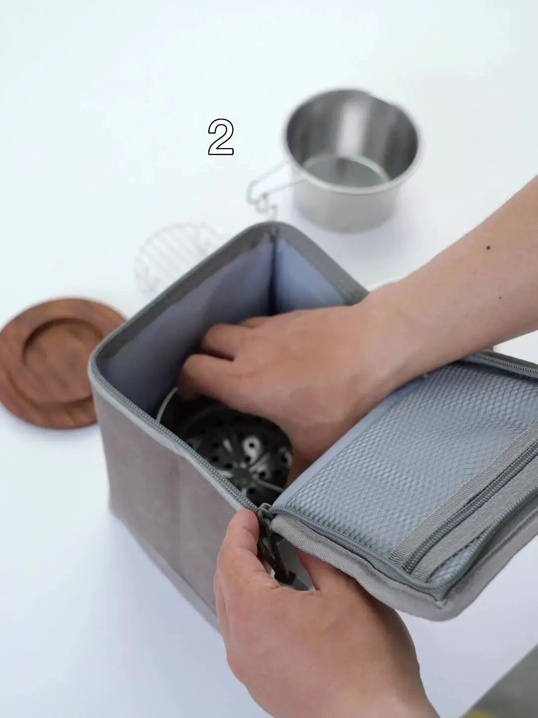 CAMPINGMOON Foldable Canvas Storage Bag One Hand Carrying Bag Lamp Gas Tank Tote Bag Camping Equipment Outdoor Accessories