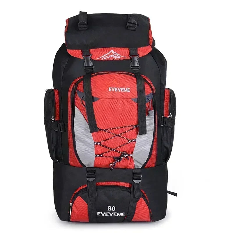 80L Camping Hiking Backpack Bag Outdoor Sports Bags Travel Waterproof Shoulder Men Climbing Mountaineering Fishing Rucksack
