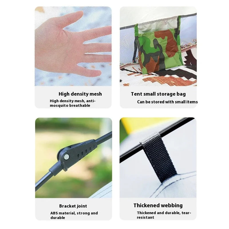 Automatic Quick-opening Tent Outdoor Self-driving Travel Camping Tent Rainproof Sunshine-proof TentTwo doors without windows