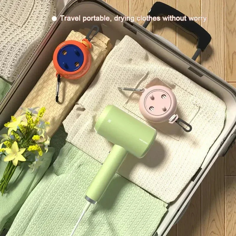 1Pcs 10M Clothesline Laundry Drying Rope Outdoor Clothes Line Windproof Anti-slip Retractable Cord for Hotel Camping Accessories