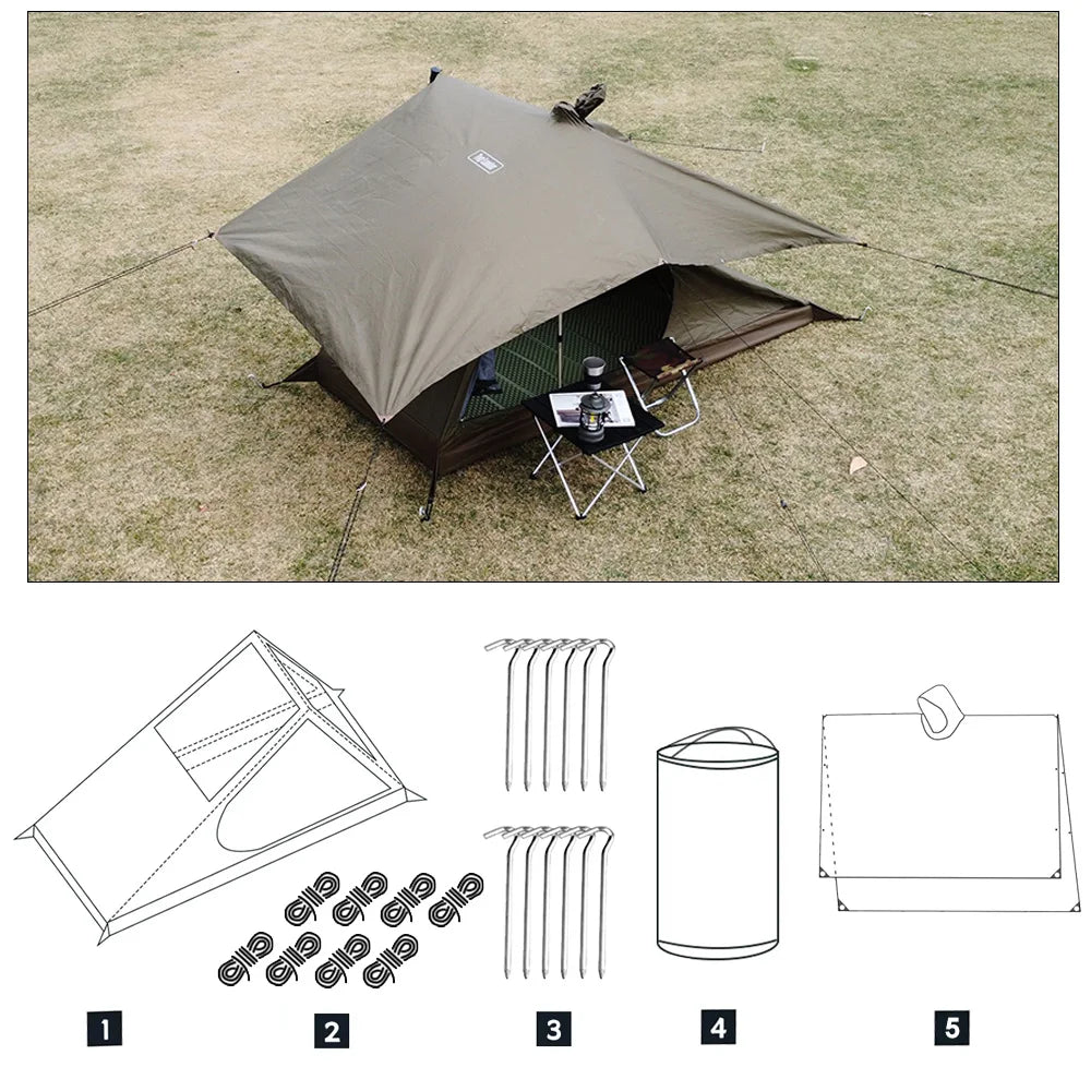 Airy Mesh Tent 1 Person Ultralight Tent Quick Setup Backpacking Shelter Breathable Mosquito Proof for Camping and Trekking