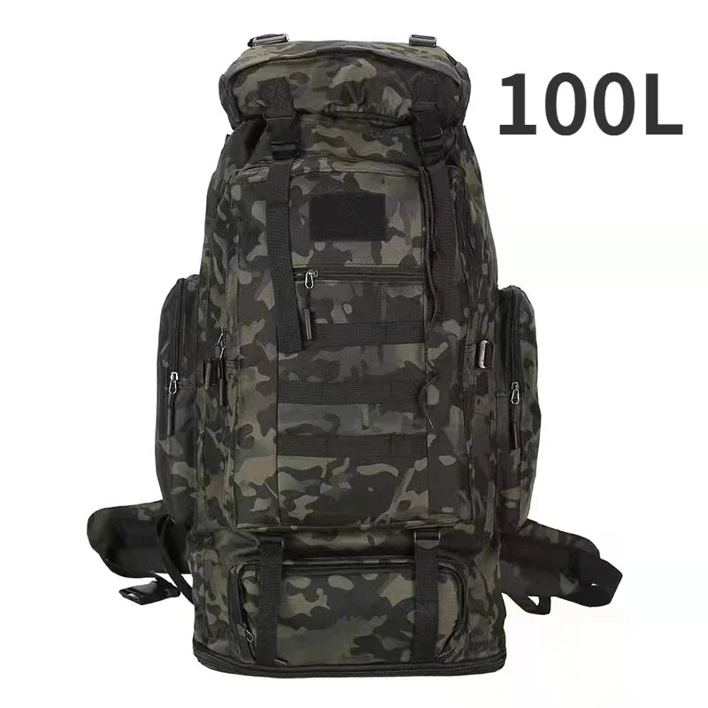 80L/100L  Mountaineering Bag Climb Bag Tactical Backpacks Large Backpack Outdoors Hiking Camping Travel Bags