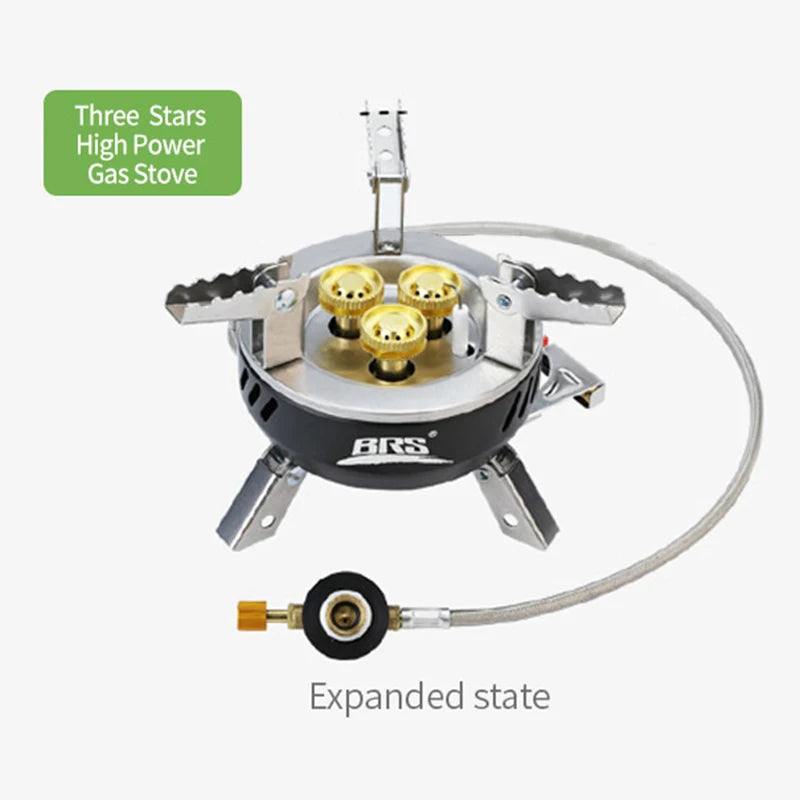 BRS 3/7-Core Camping Gas Stove High Power Portable Tourist Burner Outdoor Electronic Ignition Camping Furnace Picnic Equipment