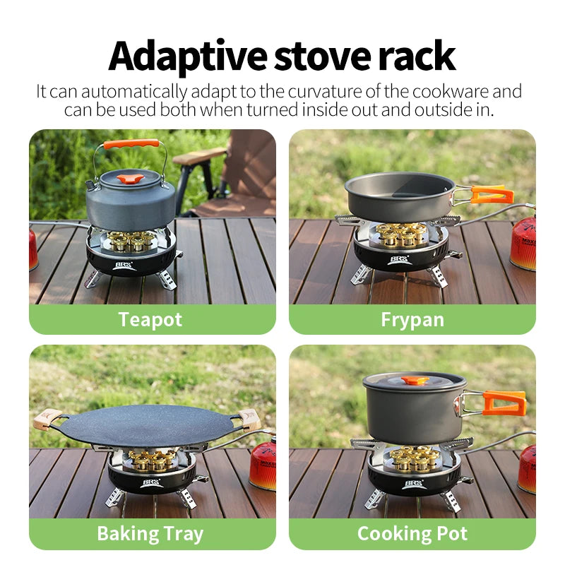 BRS 3/7-Core Camping Gas Stove High Power Portable Tourist Burner Outdoor Electronic Ignition Camping Furnace Picnic Equipment