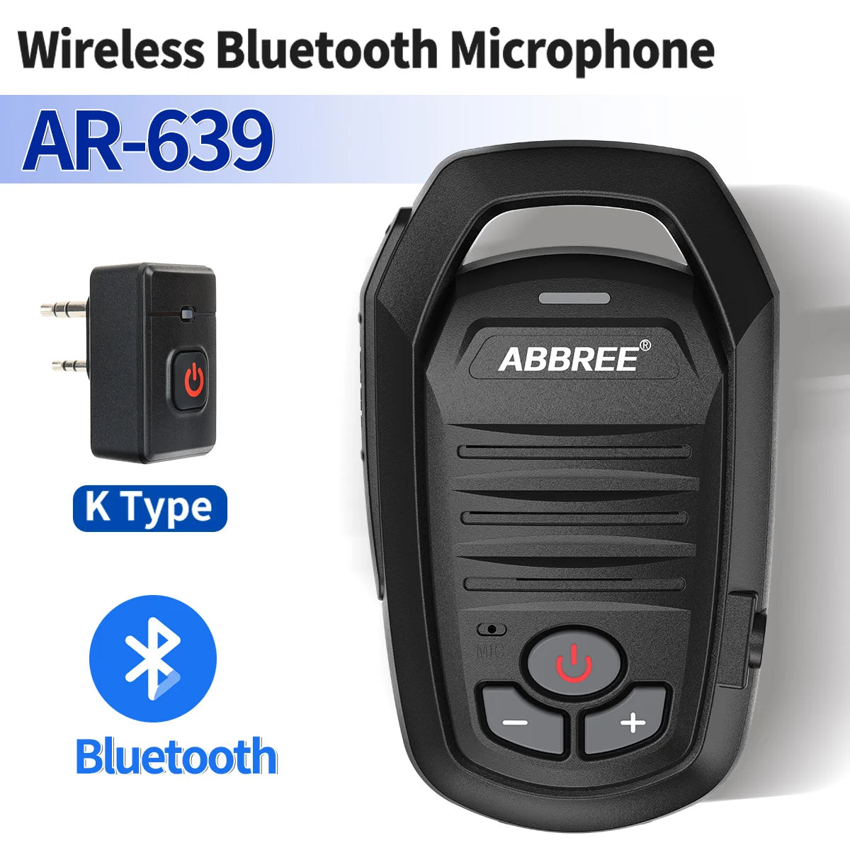 ABBREE Wireless Bluetooth Speaker Microphone Handheld Mic Type-C High Power Baofeng UV-5RH 21 Quansheng UV-K5(8) Walkie Talkie