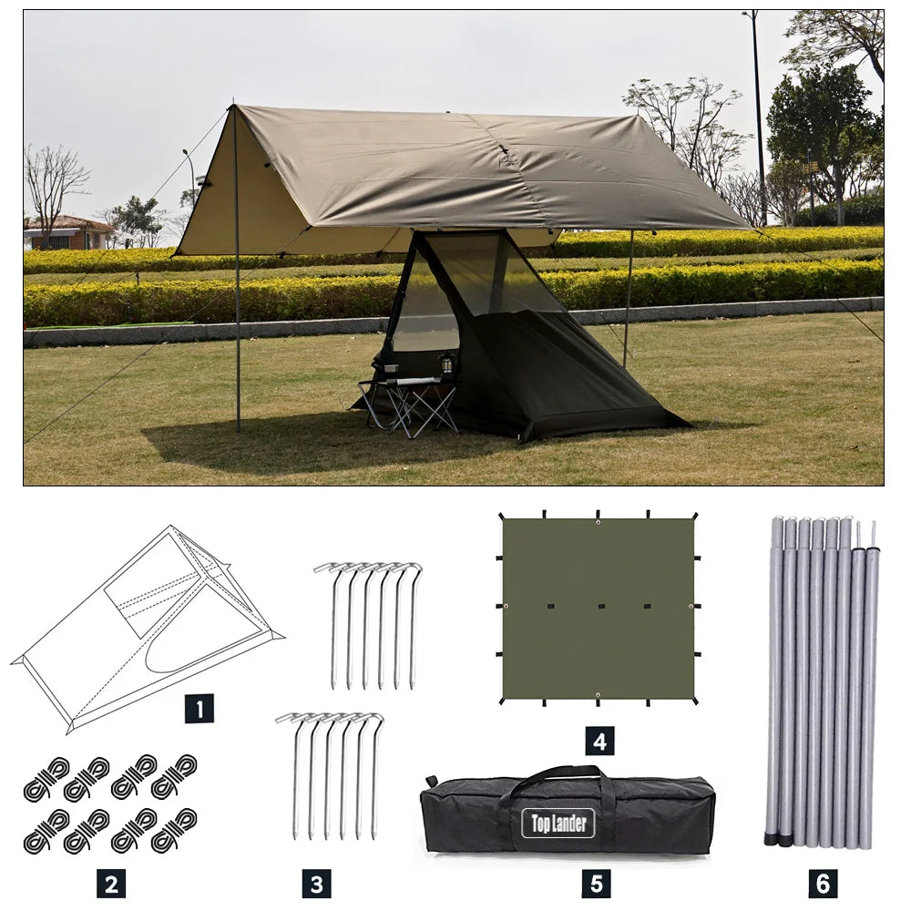 Airy Mesh Tent 1 Person Ultralight Tent Quick Setup Backpacking Shelter Breathable Mosquito Proof for Camping and Trekking
