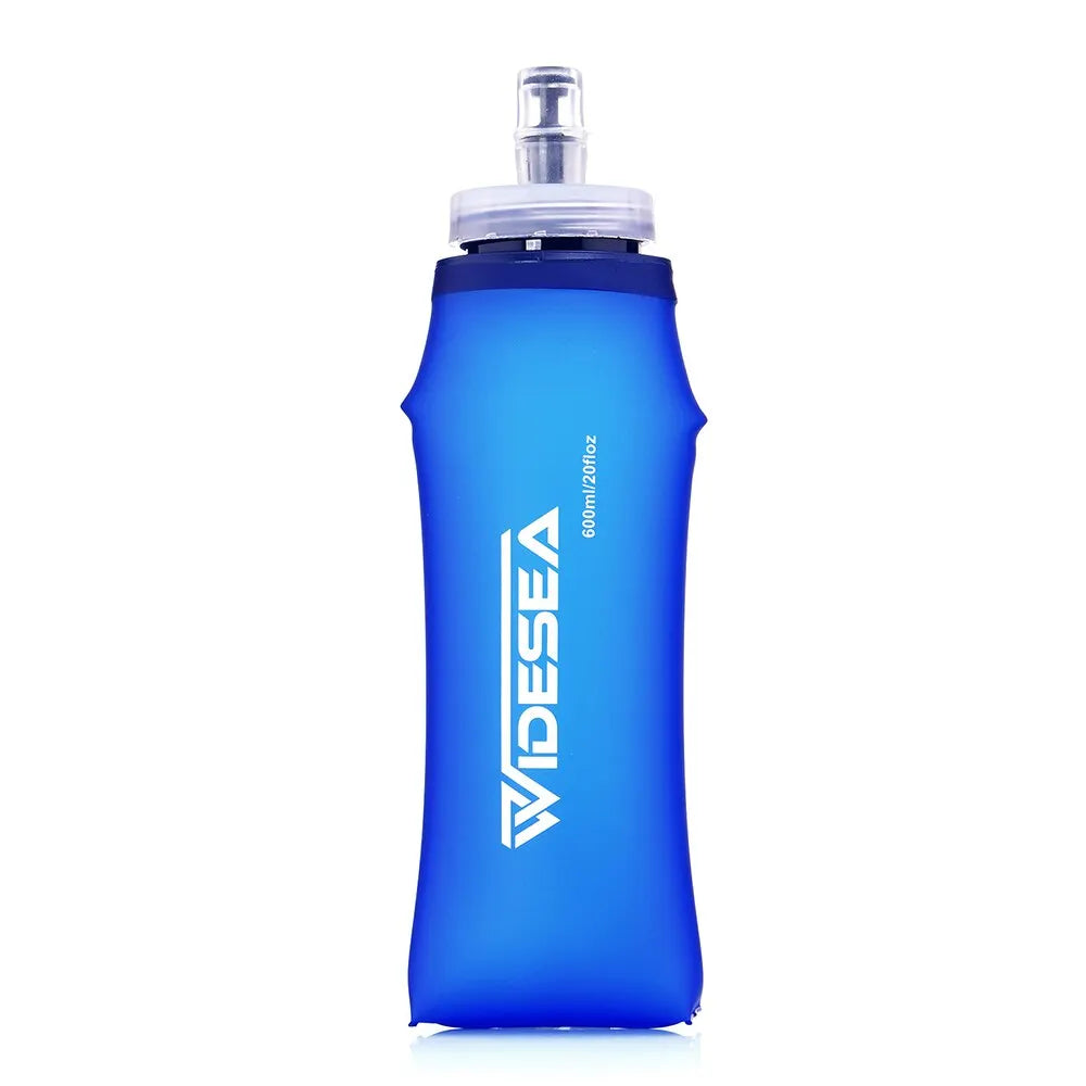 Widesea Camping 600ml Soft Water Bottle Drinking Sport Folding Bag Flask Outdoor Running Hydration Pack Waist Bicycle BPA Free