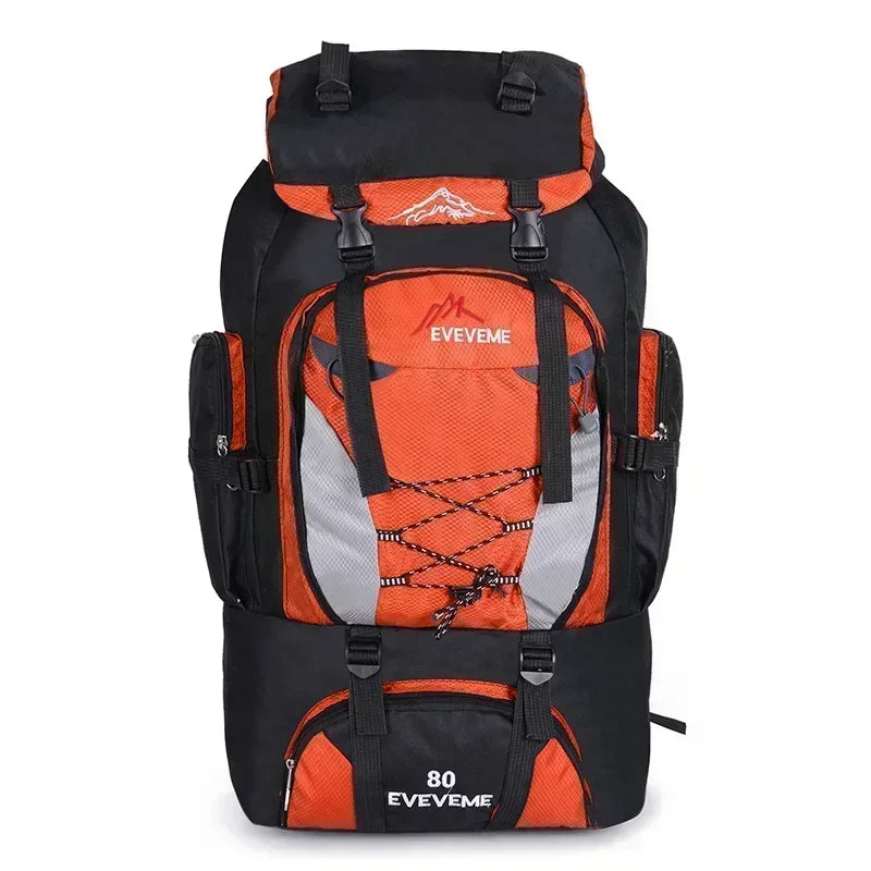 80L Camping Hiking Backpack Bag Outdoor Sports Bags Travel Waterproof Shoulder Men Climbing Mountaineering Fishing Rucksack