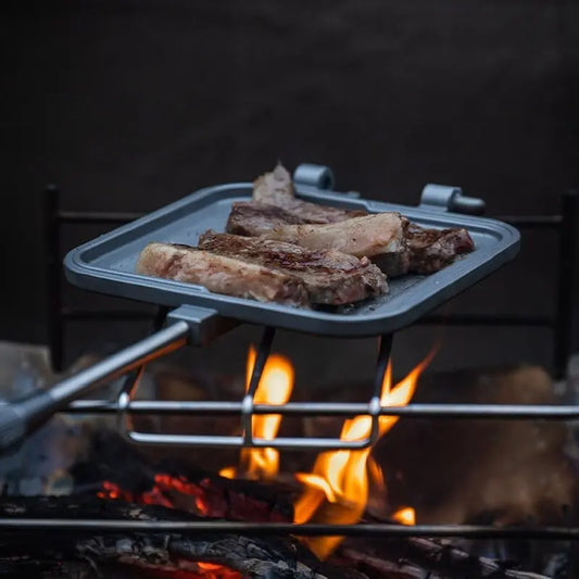 CAMPINGMOON Sandwich Baking Tray, Double-sided, Non Stick to Toast, Bread, Multi-purpose Camping Breakfast Baking Tray