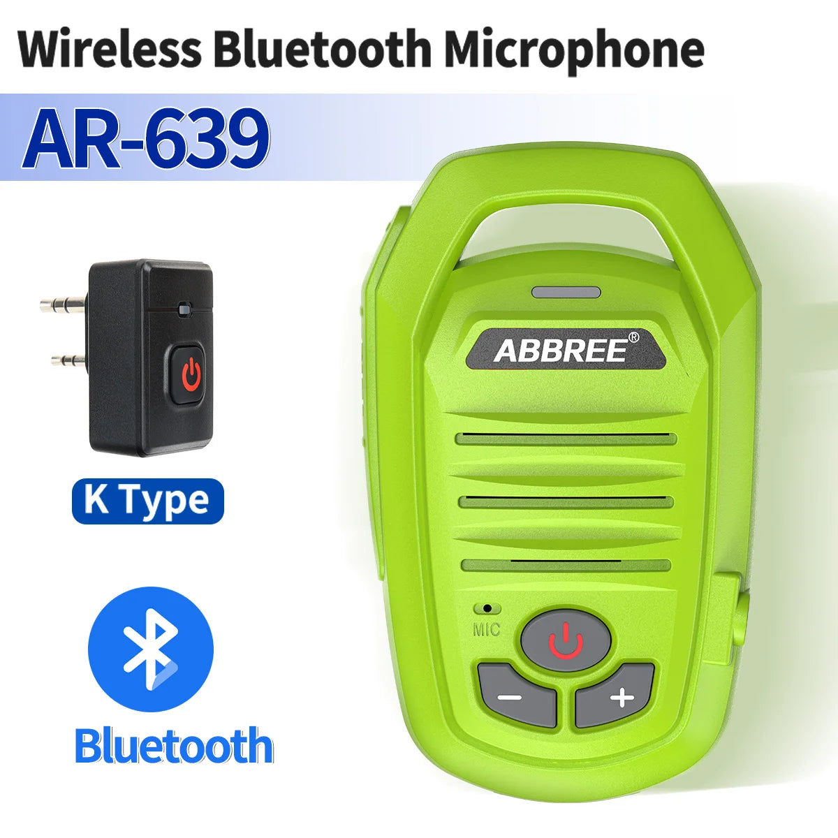 ABBREE Wireless Bluetooth Speaker Microphone Handheld Mic Type-C High Power Baofeng UV-5RH 21 Quansheng UV-K5(8) Walkie Talkie