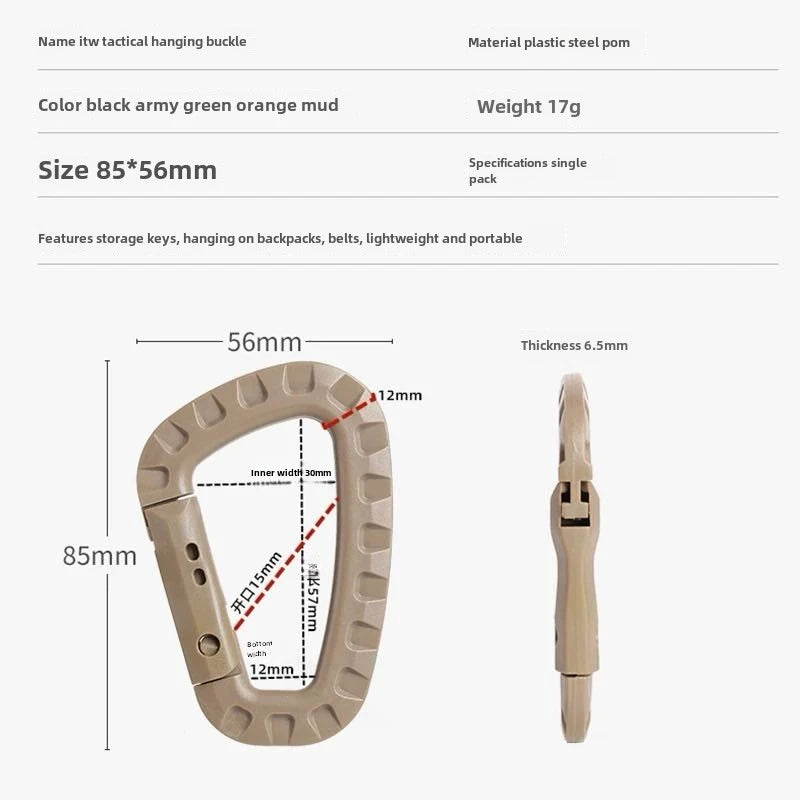 1-5 Pieces of Key Chain Outdoor Backpack Hiking Hook, Camping Hiking Bag Buckle, Outdoor Hiking Backpack Buckle, Key D Buckle