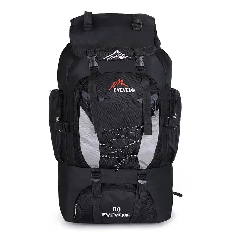 80L Camping Hiking Backpack Bag Outdoor Sports Bags Travel Waterproof Shoulder Men Climbing Mountaineering Fishing Rucksack